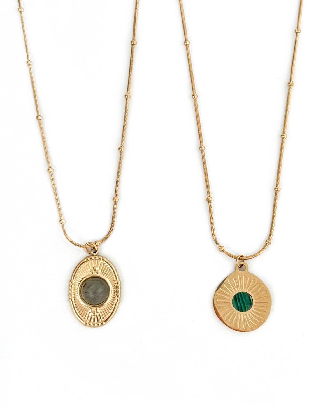 Marie Stone Medallion Pendant Necklace || Choose Color