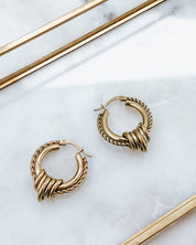 Edge Textured Hoop Earrings