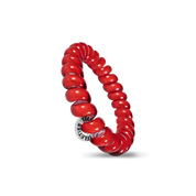 Scarlet Red - Small Spiral Hair Coils, Hair Ties, 3-pack