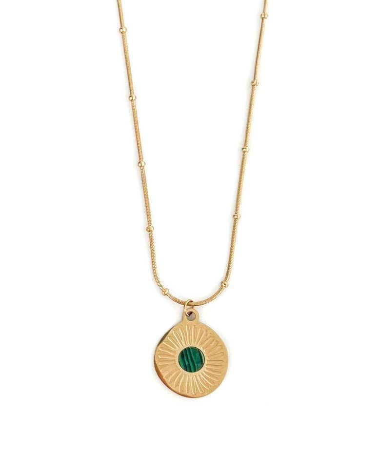 Marie Stone Medallion Pendant Necklace || Choose Color