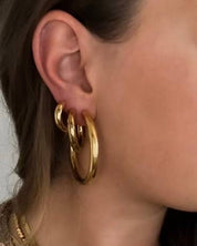 Ethel Gold Hoop Earrings || Small