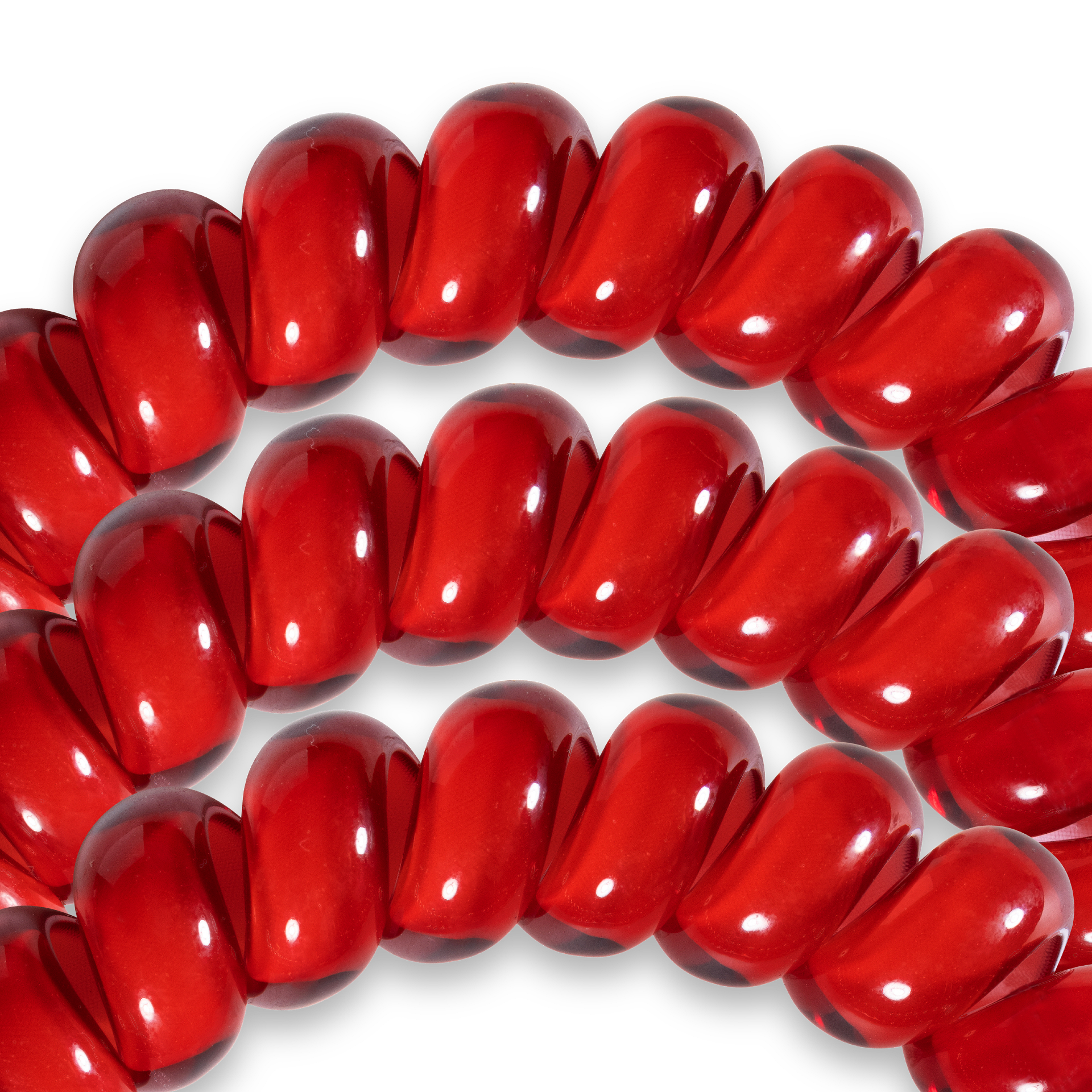 Scarlet Red - Small Spiral Hair Coils, Hair Ties, 3-pack