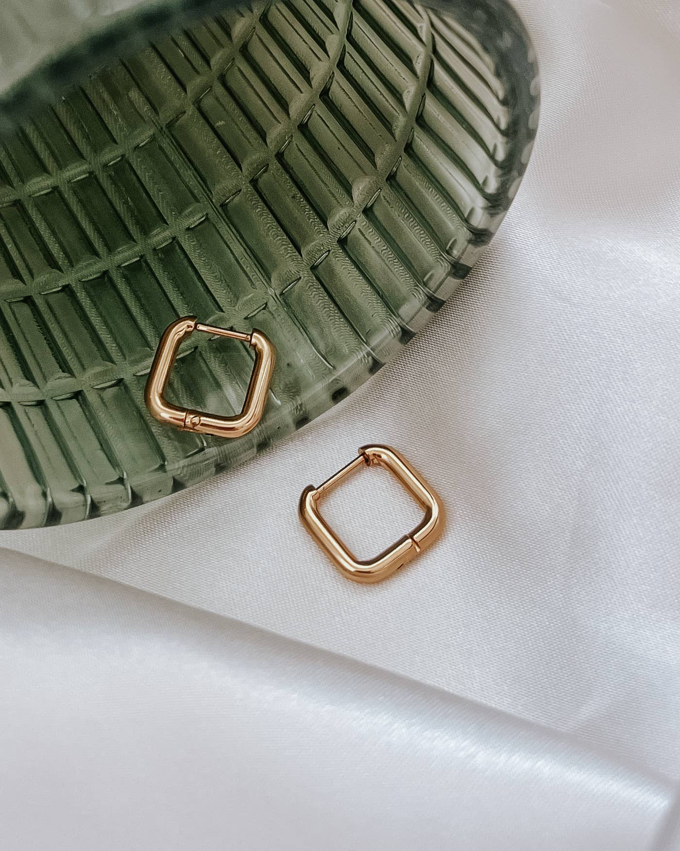 Enid Square Huggie Earrings