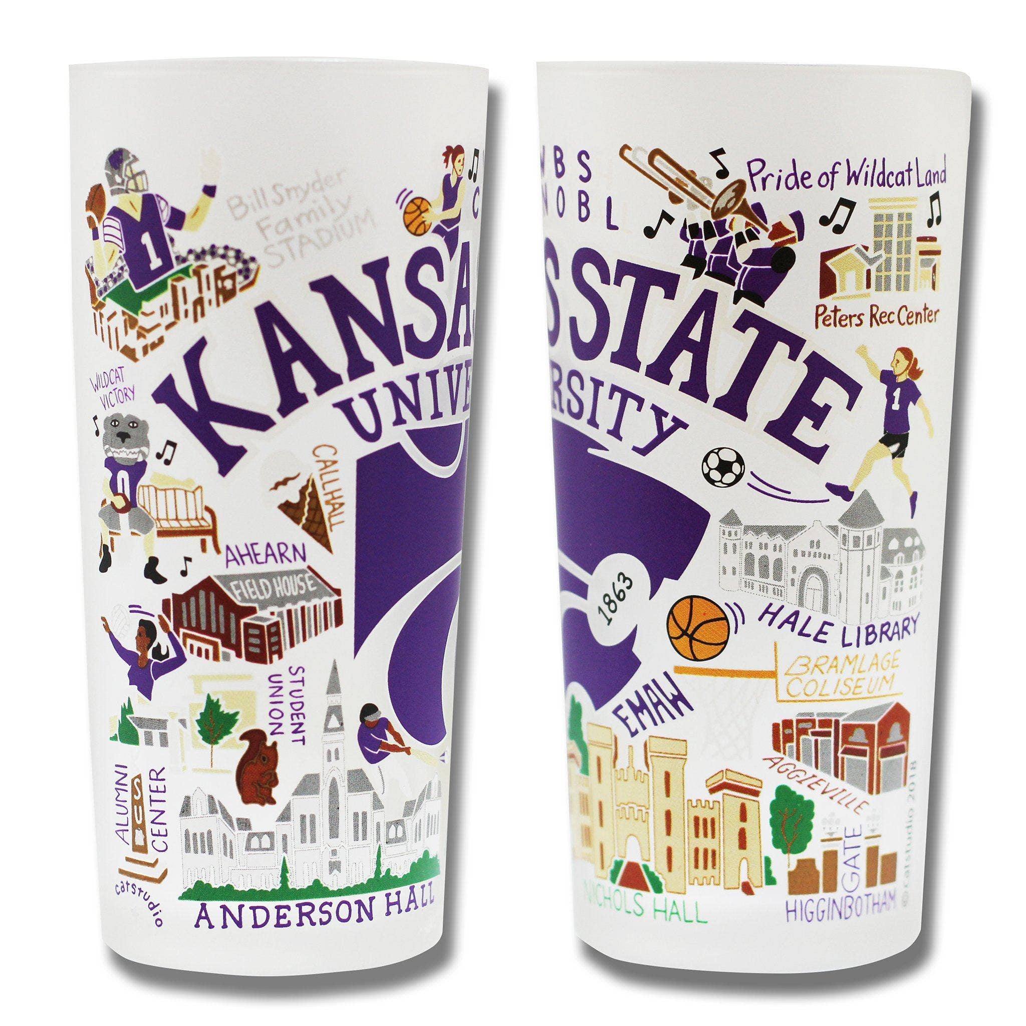 Kansas State University Collegiate Drinking Glass