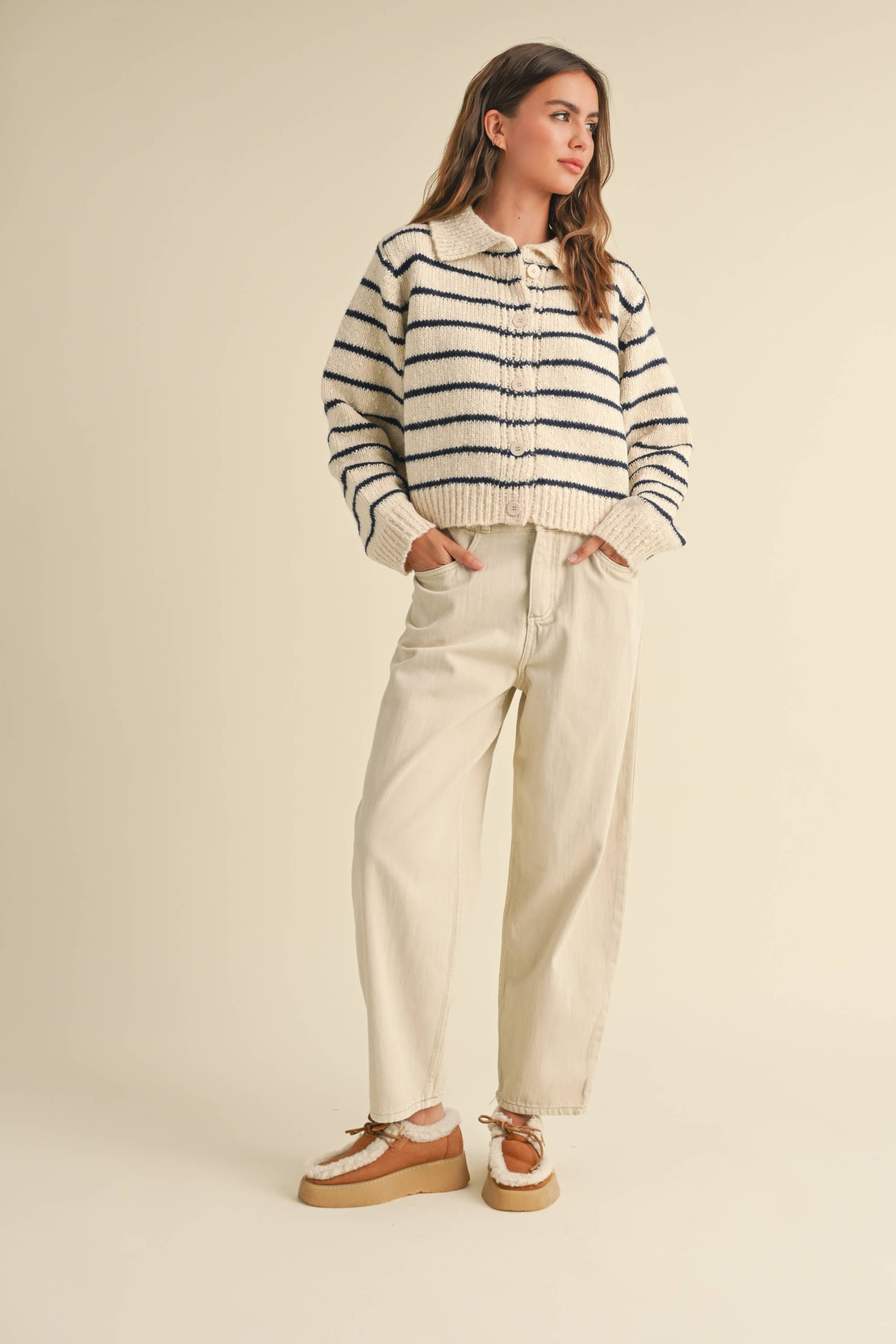 Emma Striped Knit Cardigan