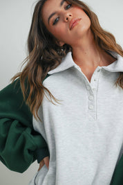 Color Block Classic Polo Sweatshirt