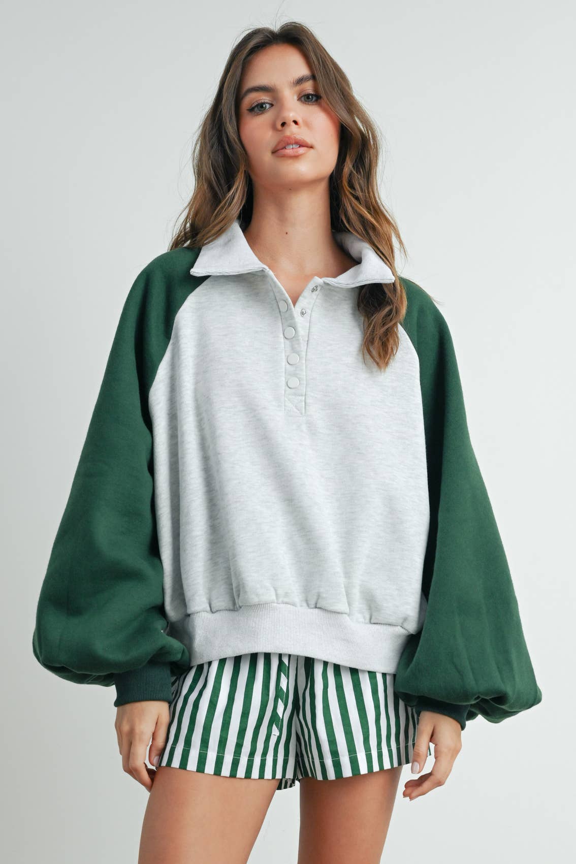 Color Block Classic Polo Sweatshirt