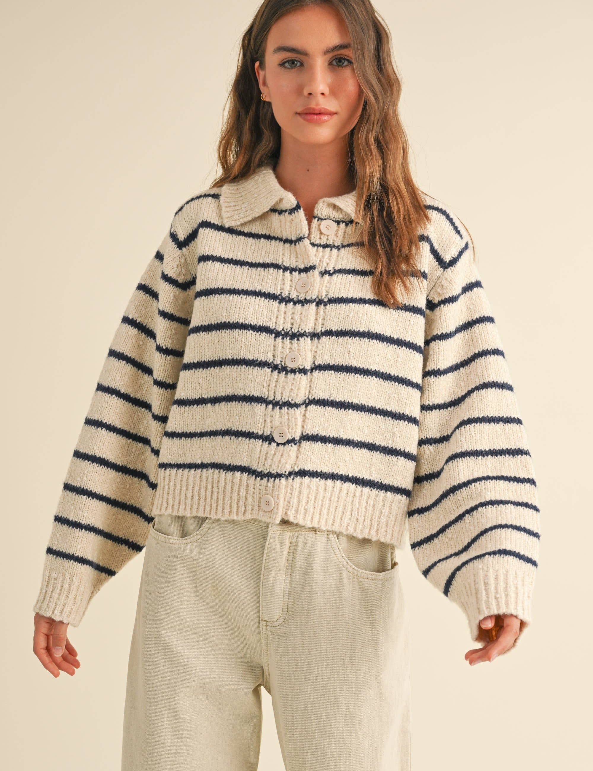 Emma Striped Knit Cardigan