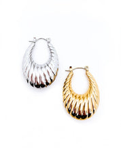 Erin Oval Croissant Hoops || Choose Color Silver Gold