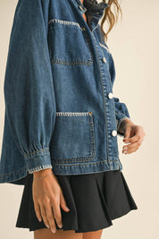 Jaden Ruffled Denim Jacket