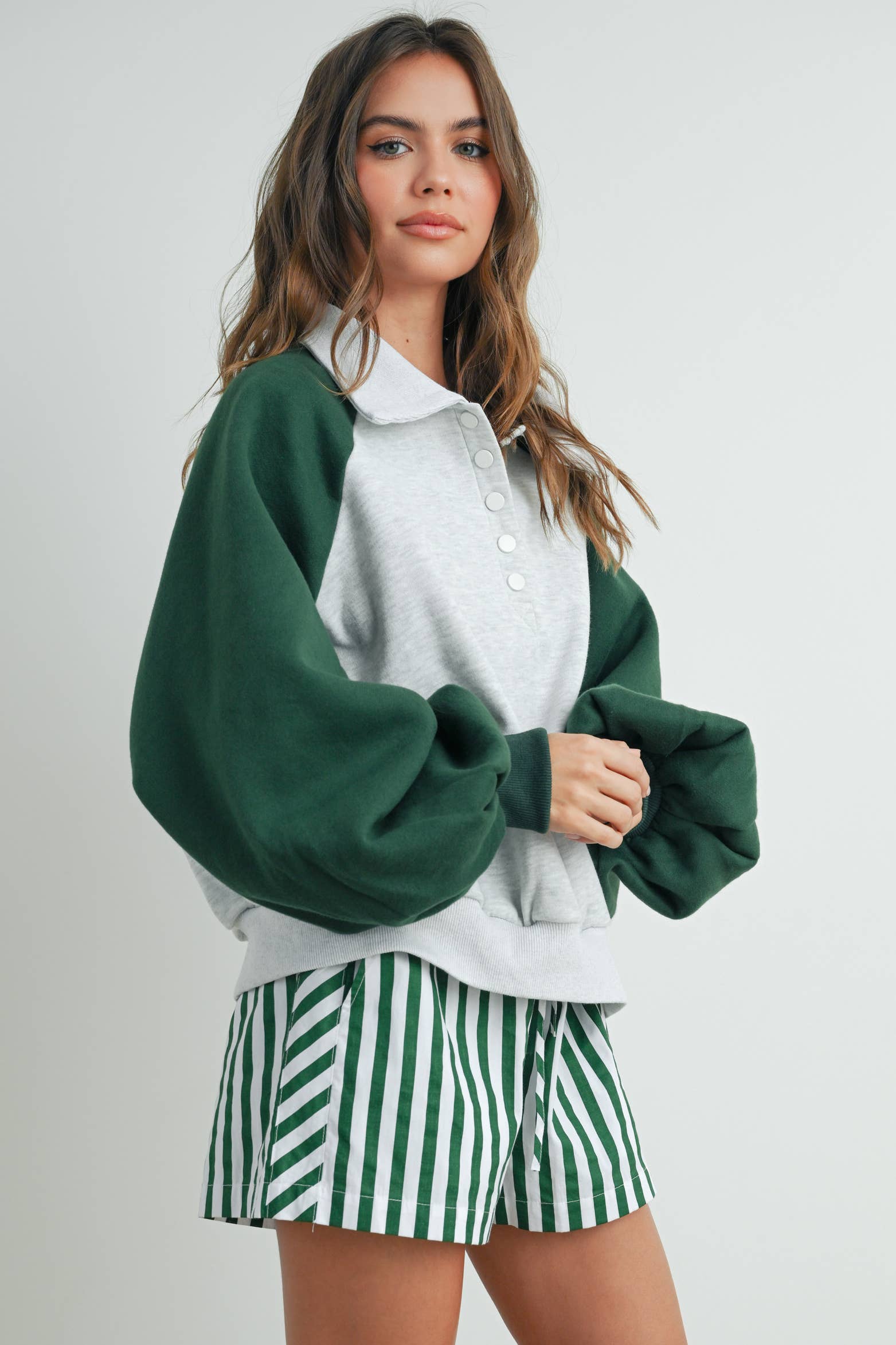 Color Block Classic Polo Sweatshirt