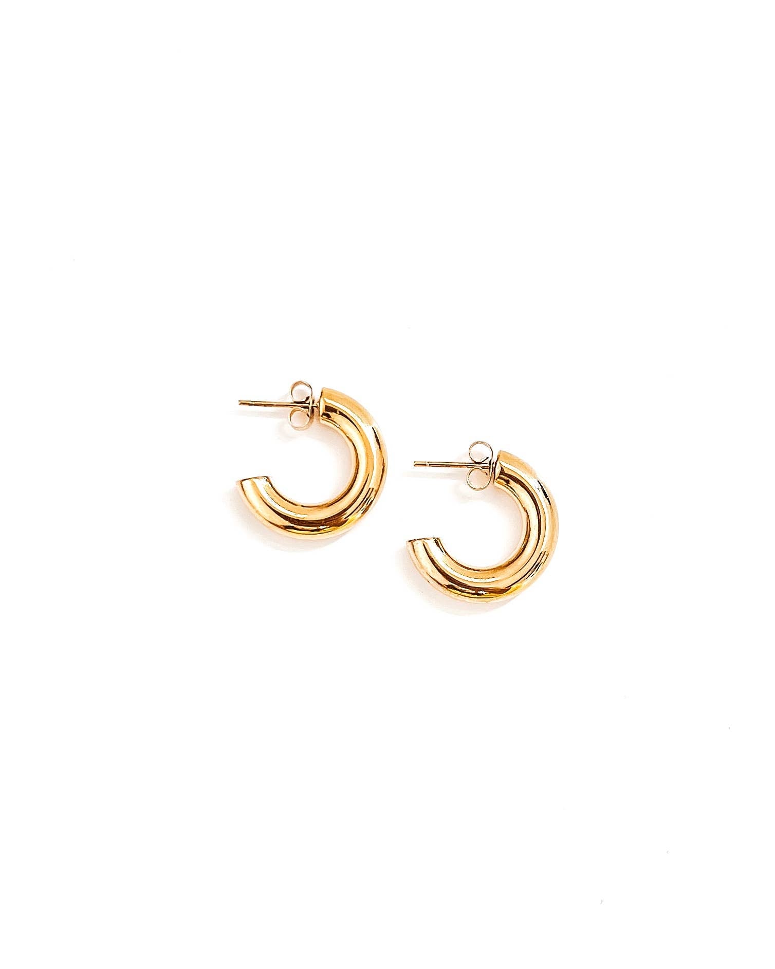 Ethel Gold Hoop Earrings || Small