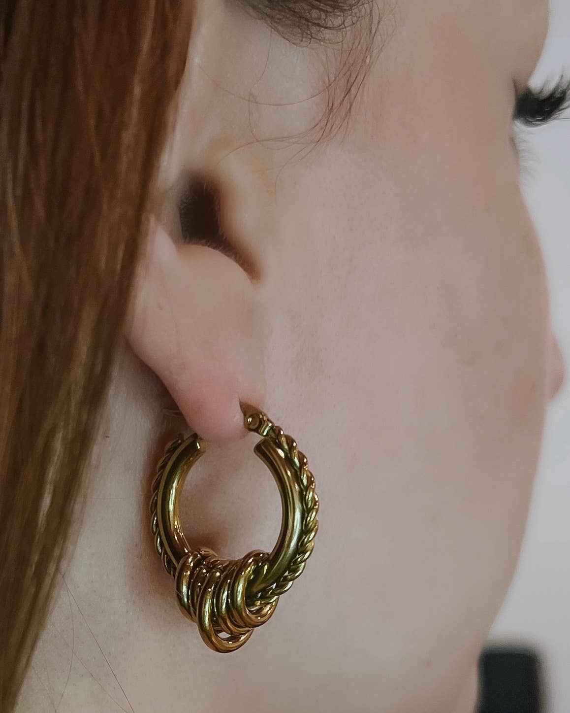 Edge Textured Hoop Earrings