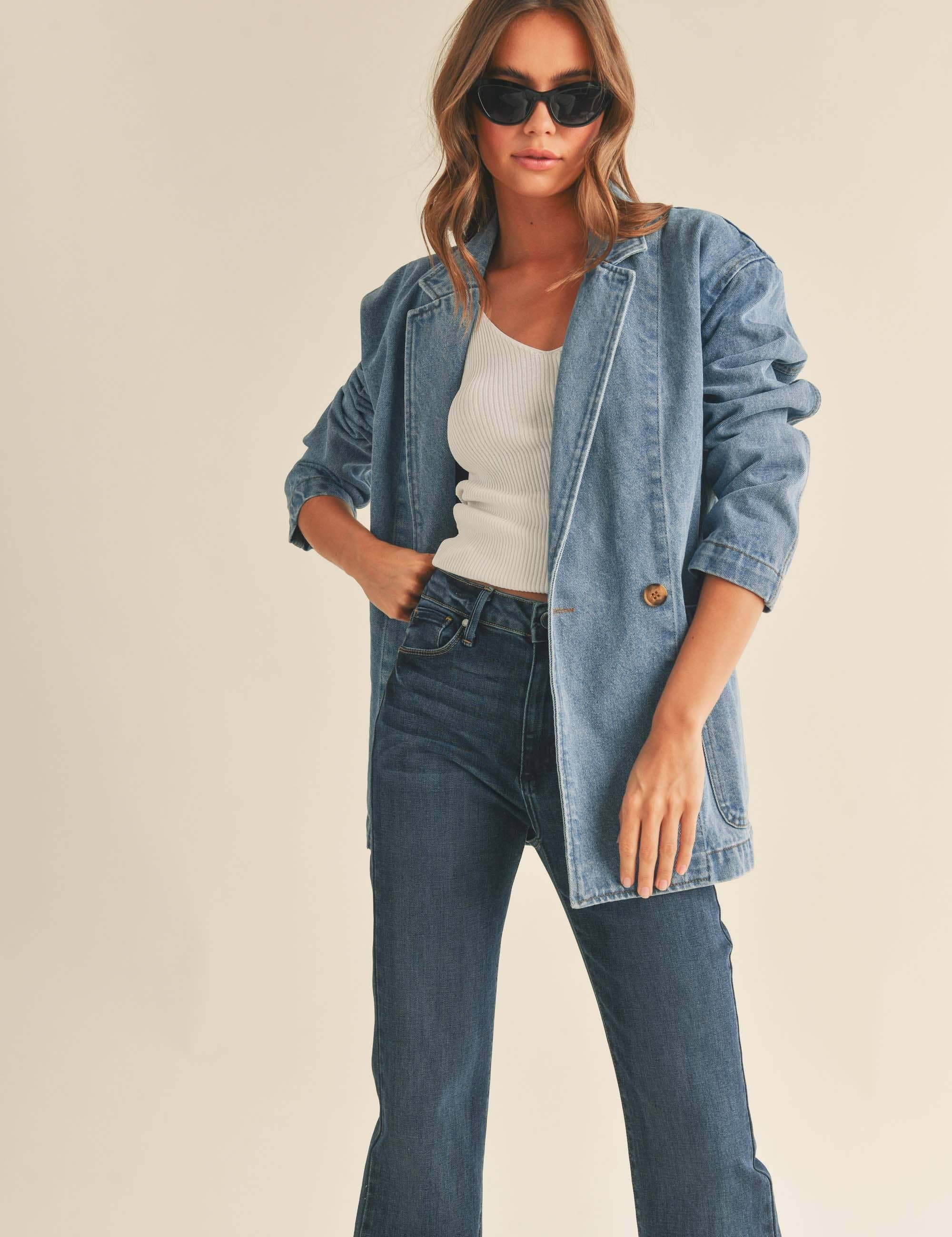 Werth Denim Oversized Blazer