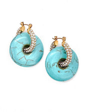 Evelyn Crystal Turquoise Hoops