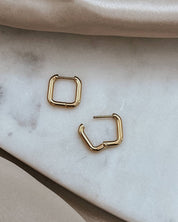 Enid Square Huggie Earrings