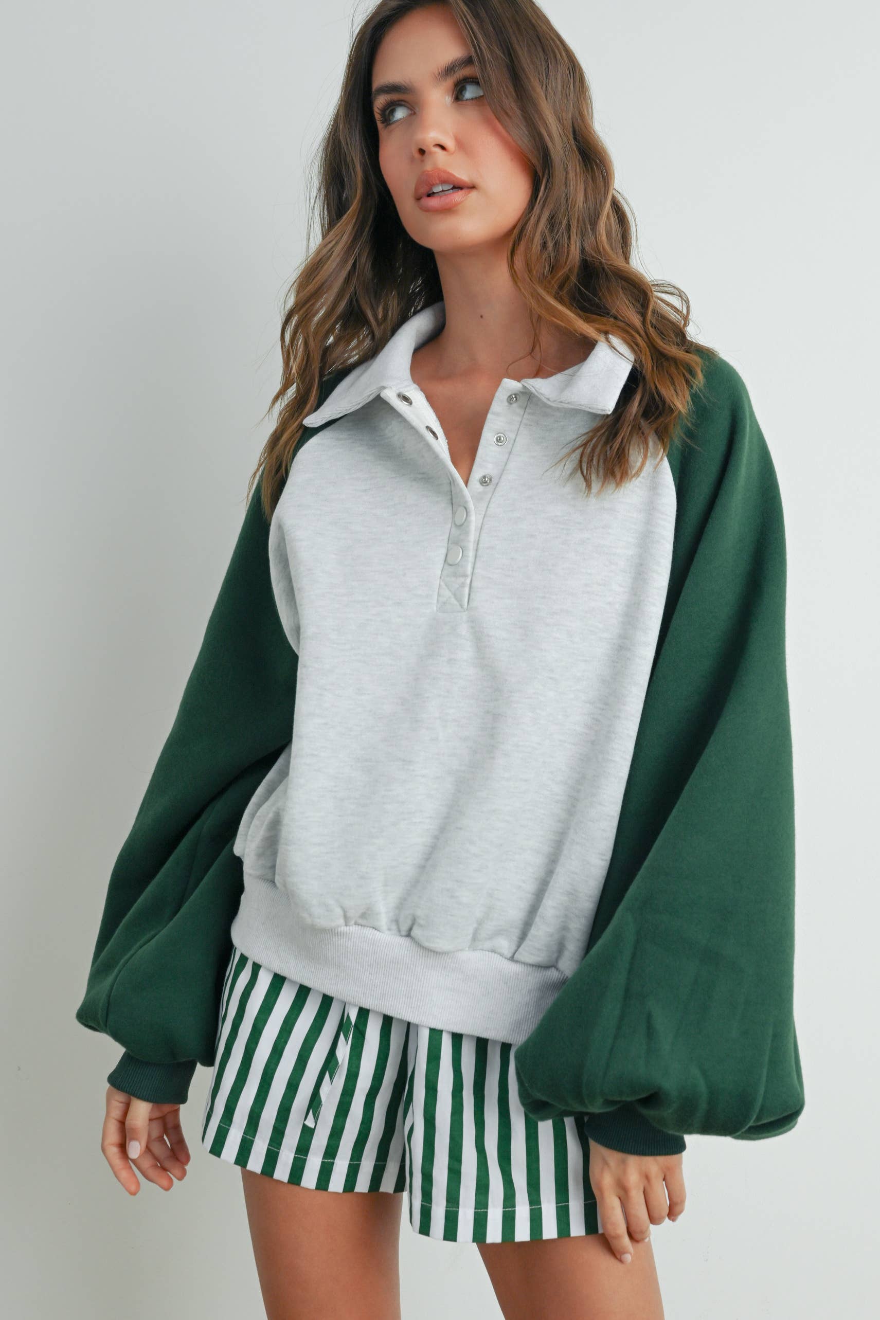 Color Block Classic Polo Sweatshirt