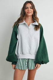 Color Block Classic Polo Sweatshirt