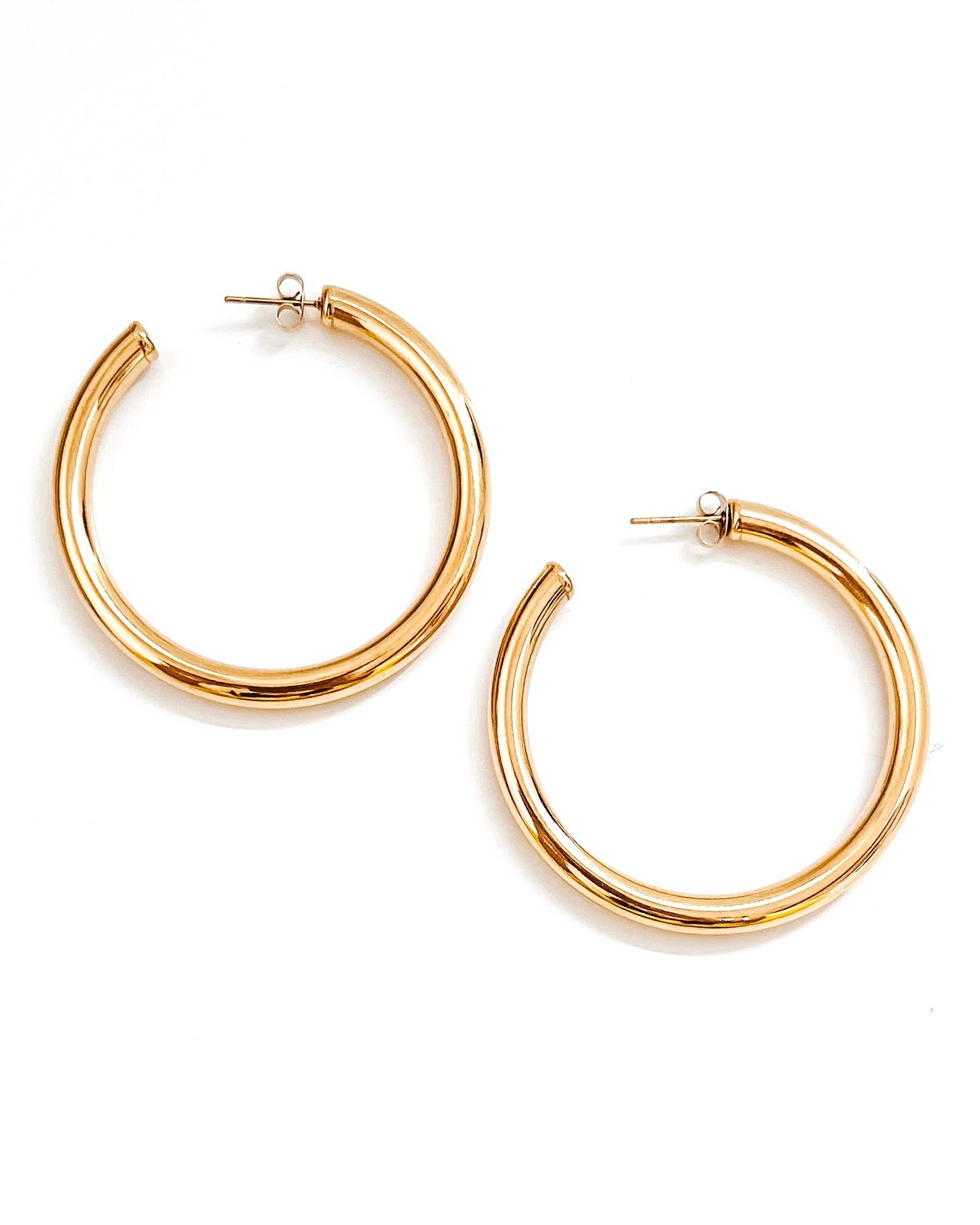 Ethel Gold Hoop Earrings || Small