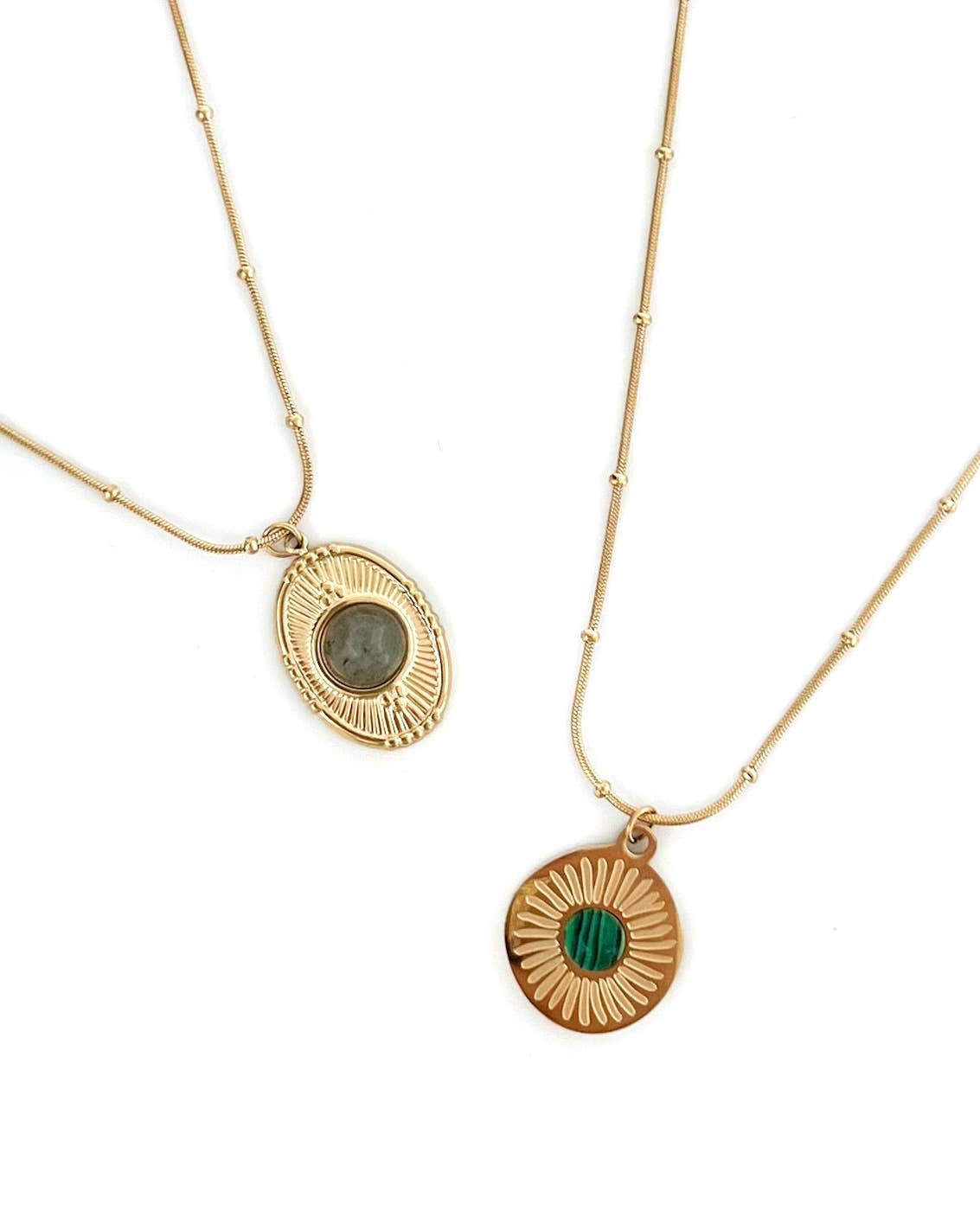 Marie Stone Medallion Pendant Necklace || Choose Color