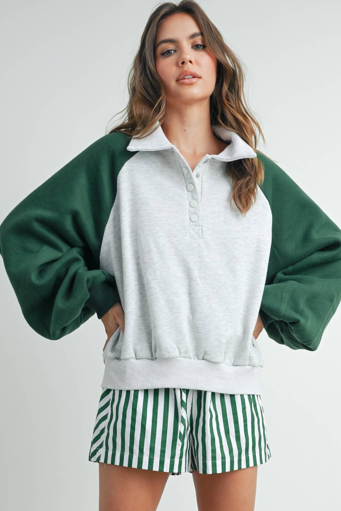 Color Block Classic Polo Sweatshirt