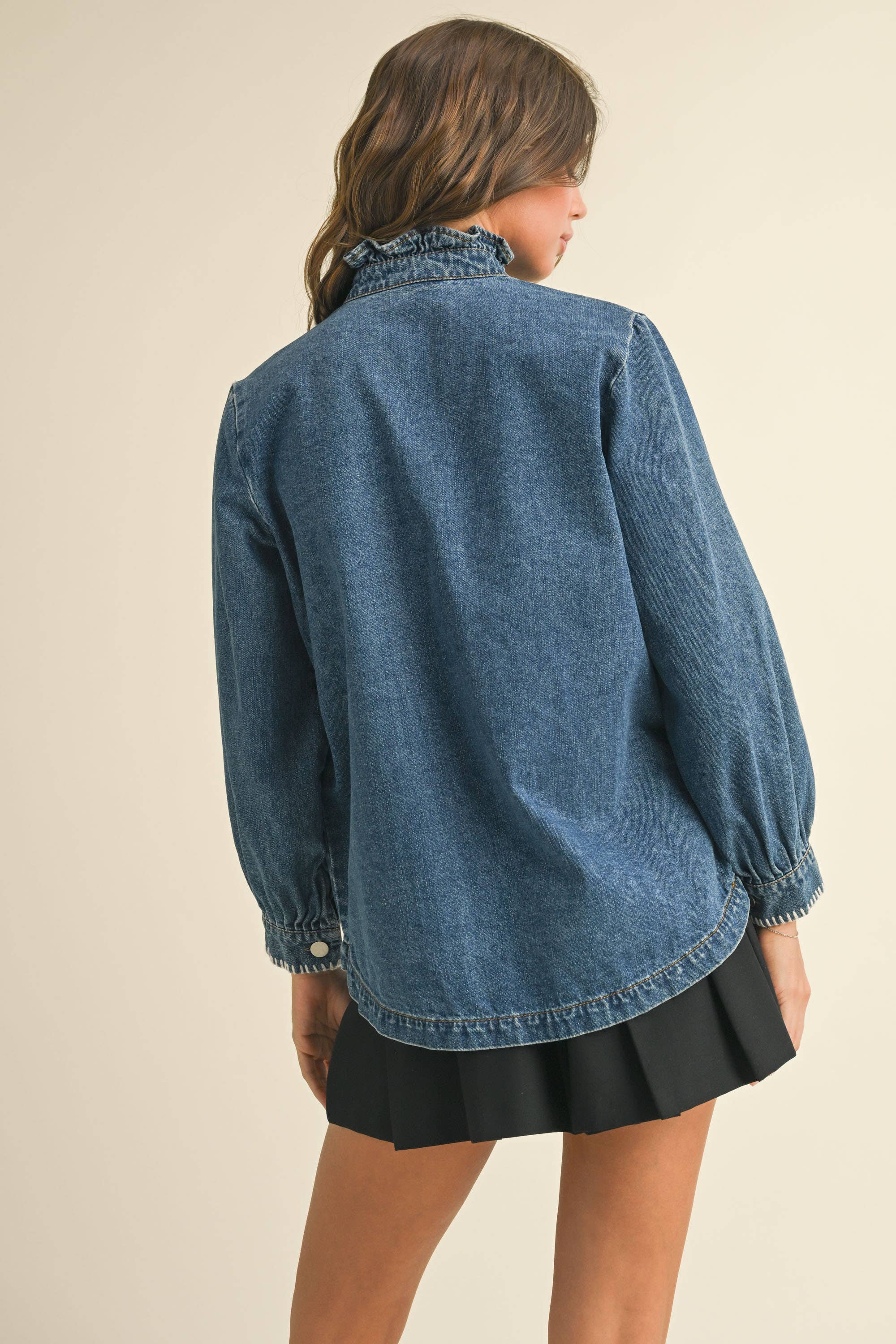 Jaden Ruffled Denim Jacket