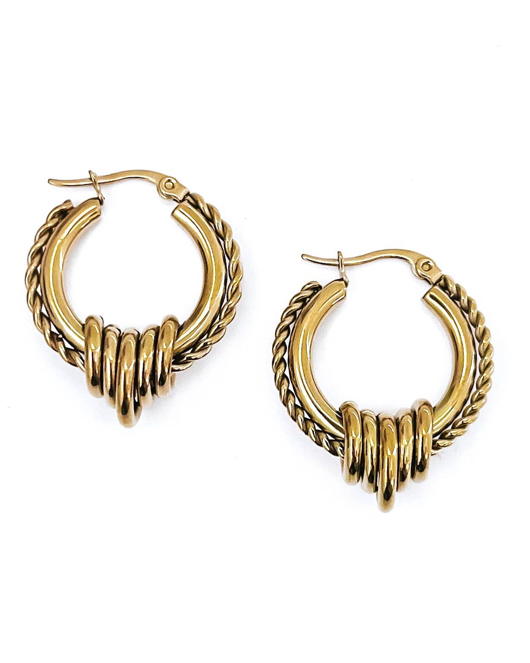 Edge Textured Hoop Earrings