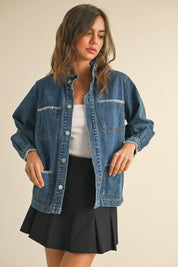 Jaden Ruffled Denim Jacket