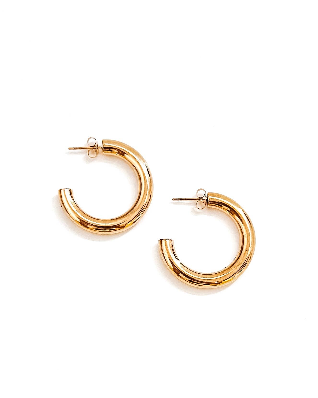 Ethel Gold Hoop Earrings || Small