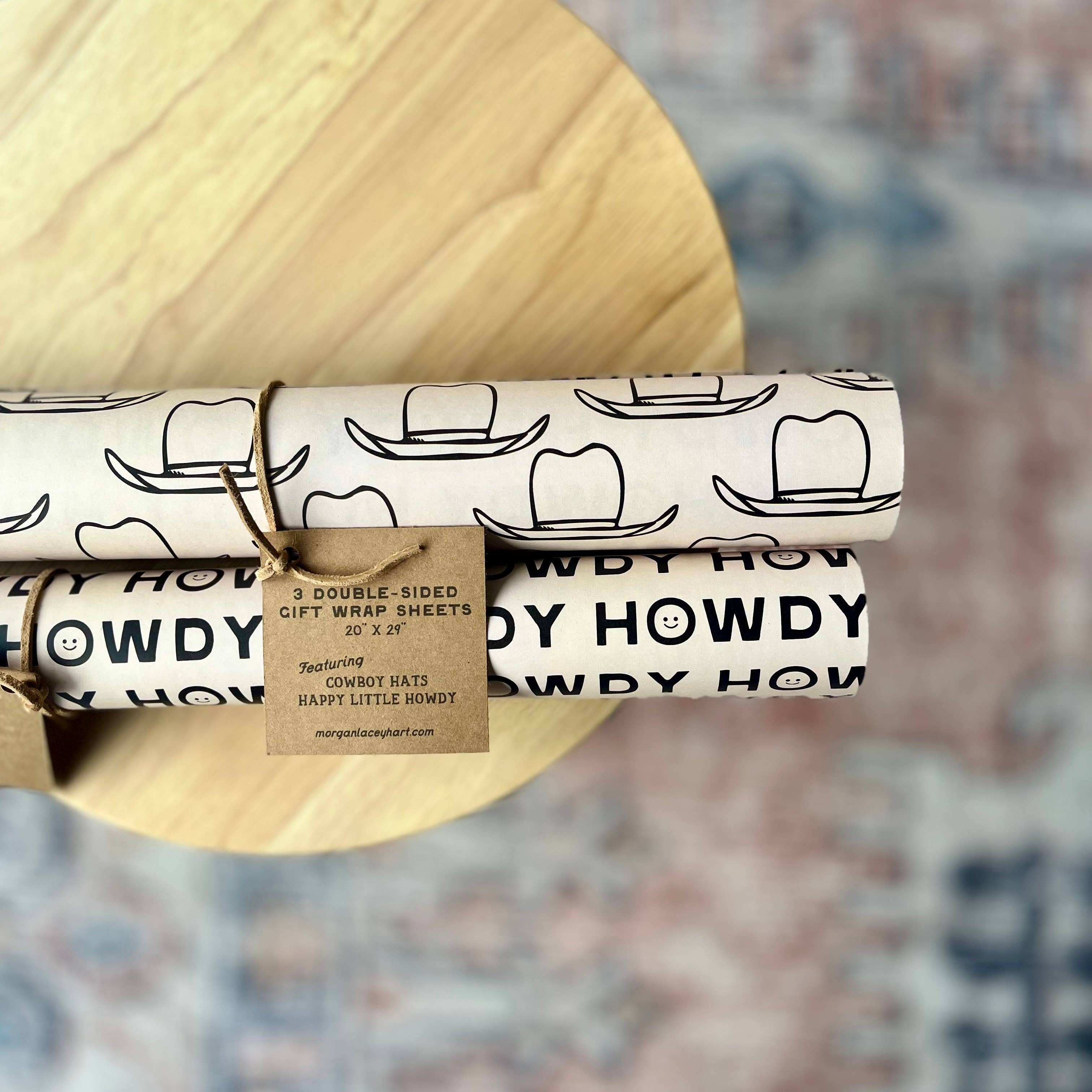 Hats & Howdys Gift Wrap, Double-Sided