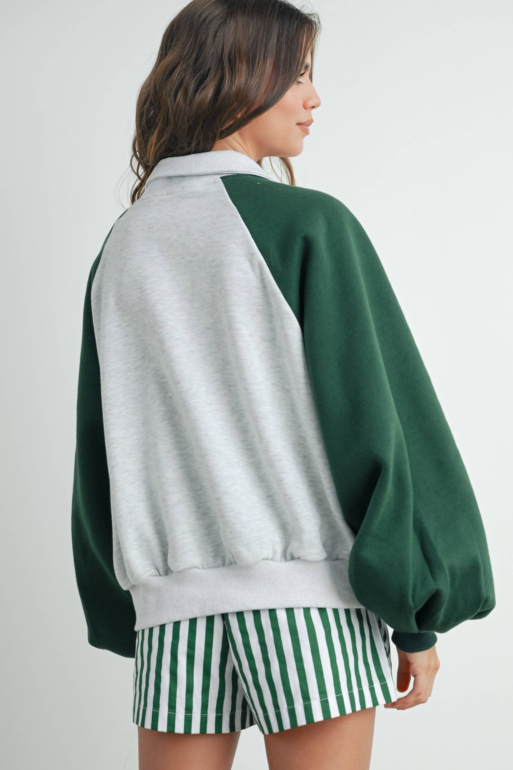 Color Block Classic Polo Sweatshirt