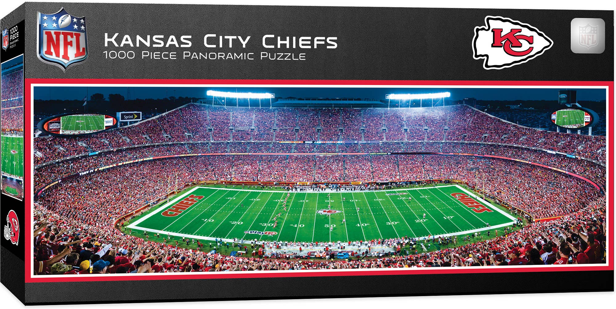 Kansas City Chiefs - 1000 pc Panoramic Puzzle - Center View