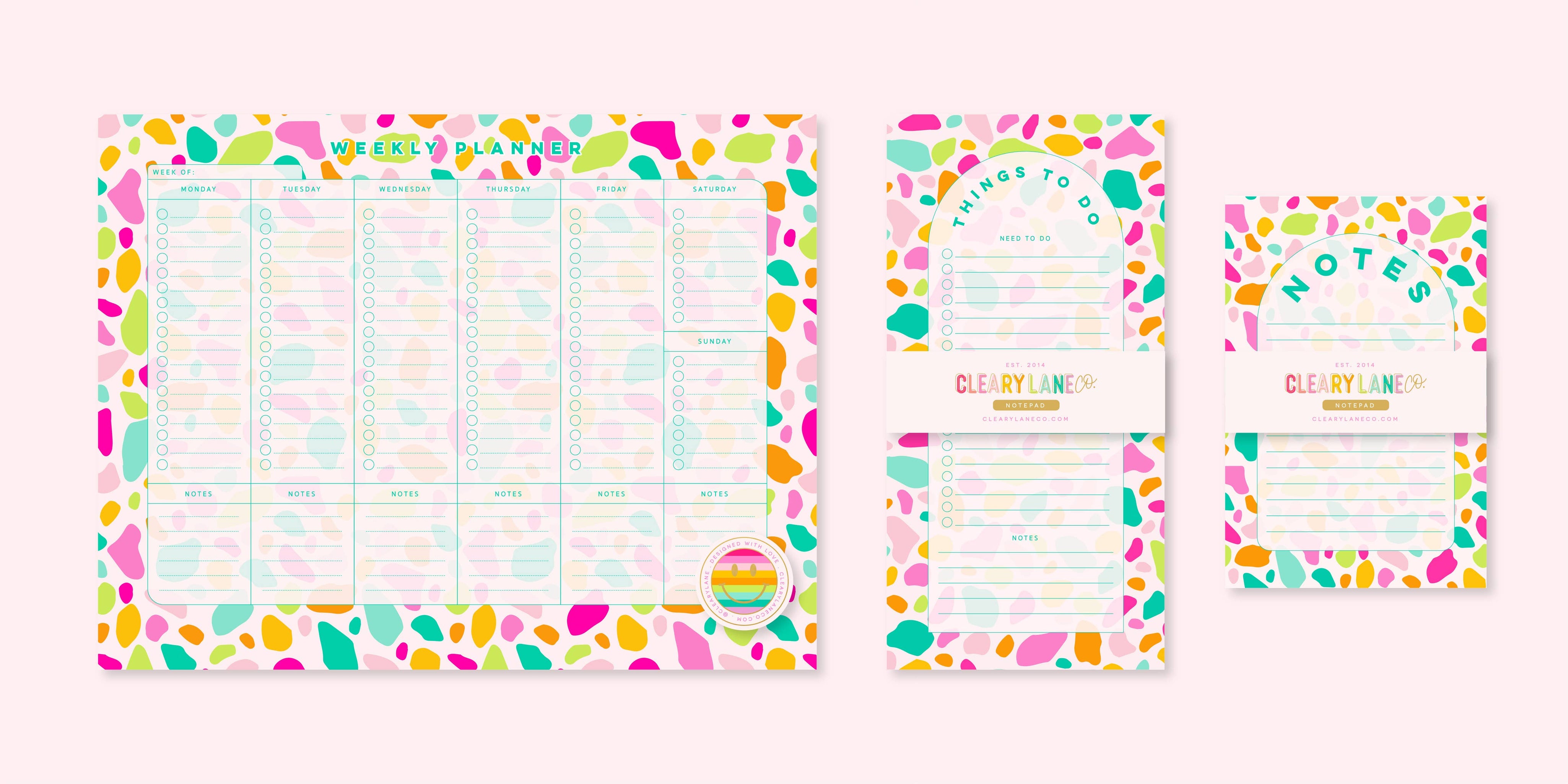 List Notepad | Pink Rainbow Terrazzo