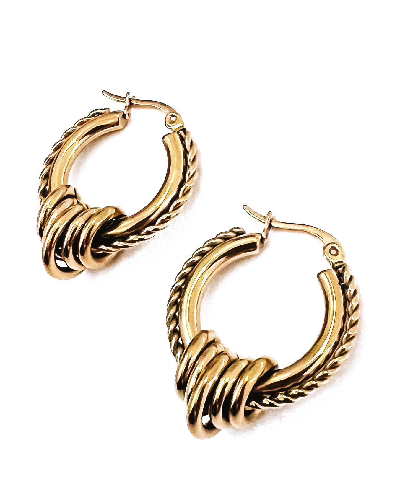 Edge Textured Hoop Earrings