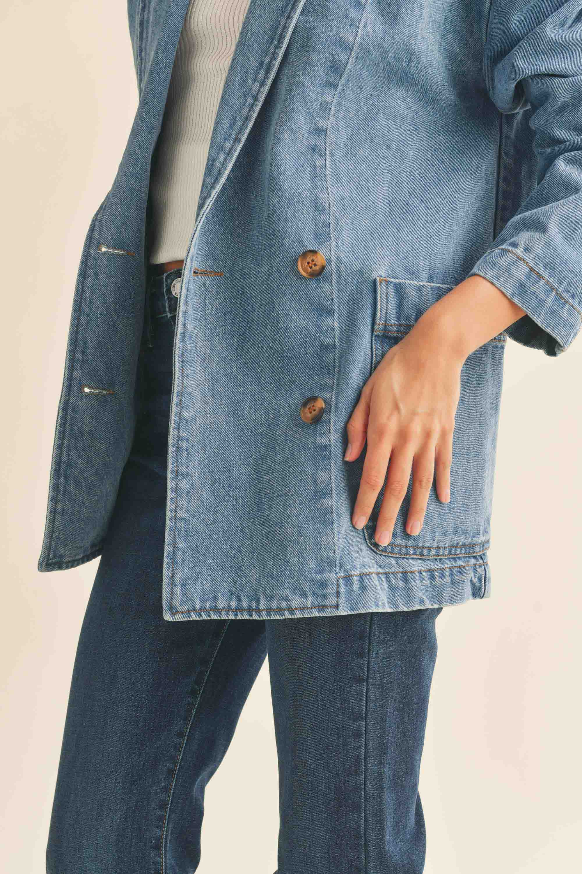 Werth Denim Oversized Blazer