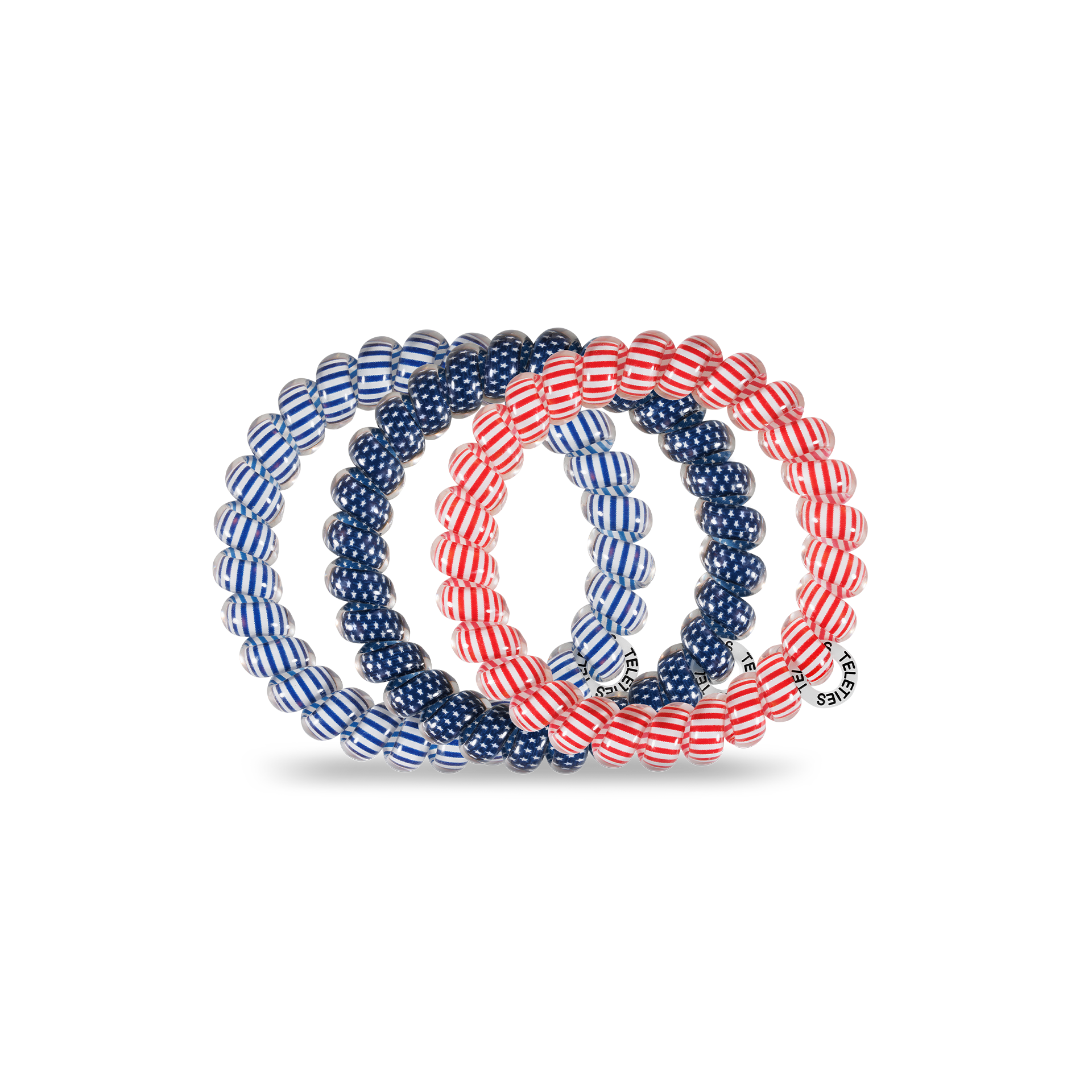 Bold and Blue-tiful - Large Hair Coils, Hair Ties, 3-pack